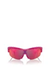 Swarovski Womens Pink Sk6014 Rectangle-frame Gem-embellished Acetate Sunglasses In Pink