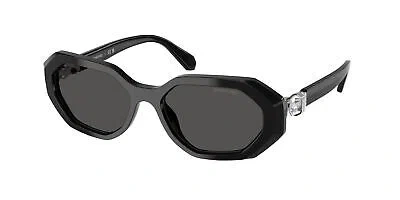 Pre-owned Swarovski Sunglasses Sk6028 100187 Black Grey Woman In Gray