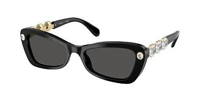 Pre-owned Swarovski Sunglasses Sk6033 100187 Black Grey Woman In Gray