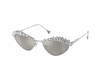 Pre-owned Swarovski Sunglasses Sk7009 40016g Silver Silver Gray Woman