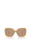 Swarovski Oversized Frame Sunglasses In Transparent Amber Brown