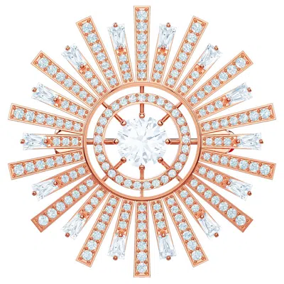 Swarovski Sunshine Brooch - White - Rose Gold Plating