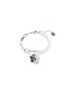 Swarovski Swan Mixed Crystal Pearl Bracelet In Black,white