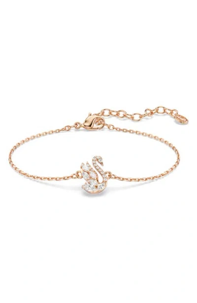 Swarovski Swan Bracelet In Gold