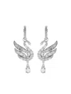 Swarovski Swan Vienna Rhodium Plated Earrings In Silver