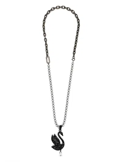 Swarovski Swan Crystal-embellished Choker In Bla/bru Black/silver