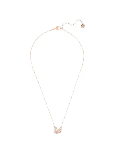 Swarovski Swan Crystal-embellished Necklace In Gold