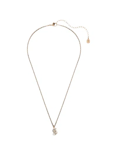 Swarovski Swan Crystal-embellished Pendant Necklace In Gold