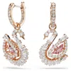 Swarovski Rose Gold-tone Plated Swan Drop Earrings