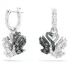 Swarovski Swan Drop Earrings In Black