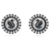 Swarovski Swan Stud Earrings In Gray