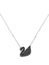 Swarovski Swan Pendant Necklace In Silver