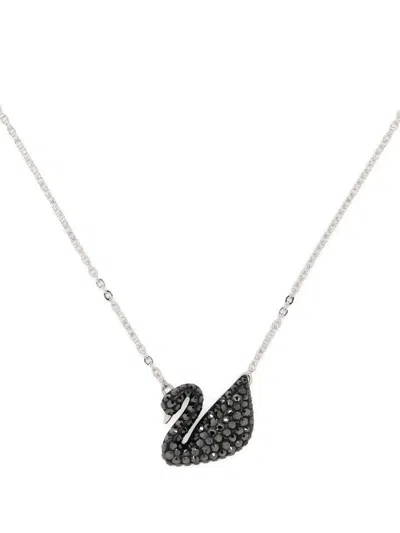 Swarovski Swan Pendant Necklace In Silver