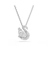 Swarovski Swan Rhodium Plated Pendant Necklace