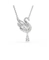 Swarovski Swan Vienna Rhodium Plated Pendant Necklace In Silver