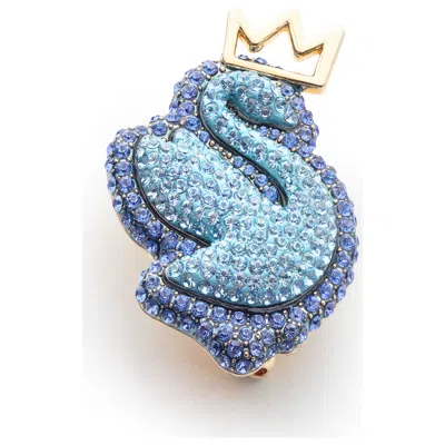 Swarovski Swan Women's Brooch In Blue