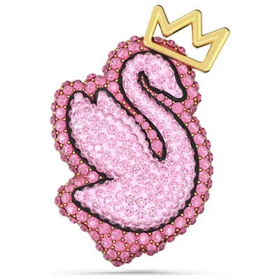 Swarovski Swan Women's Brooch In Pink