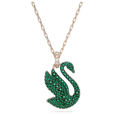 Swarovski Swan Women's Necklace In Green