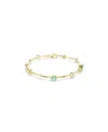 Swarovski Constella White & Green Crystal Flex Bracelet In Gold