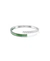 Swarovski Swaroski Matrix Rhodium Platedbangle In Green