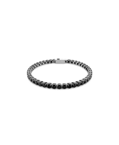 Swarovski Swaroski Matrix Ruthenium Plated Tennis Bracelet In Black