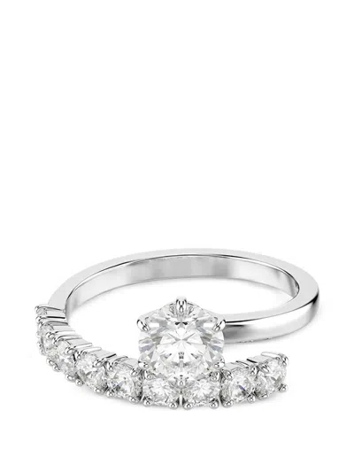Swarovski Matrix Cubic-zirconia Wrap-around Open Ring In Metallic