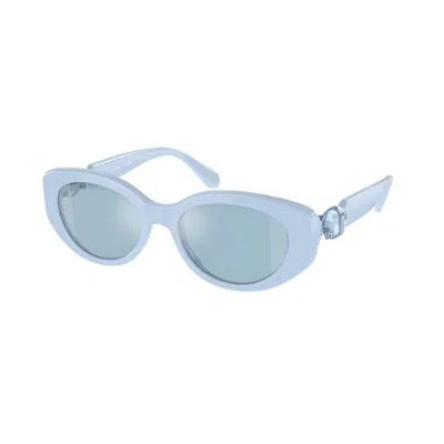 Swarovski Womens Blue Sk6002 Oval-frame Gem-embellished Acetate Sunglasses