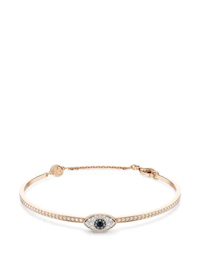 Swarovski Symbolica Crystal Evil Eye Bangle Bracelet In Gold