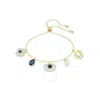 Swarovski Elegant Brass Bijoux Accessory In Blue/gold Tone