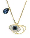 Swarovski Symbolica Evil Eye Pendant Necklace In Blue/gold