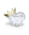 Swarovski Symbolica Heart With Crown Figurine In White,clear