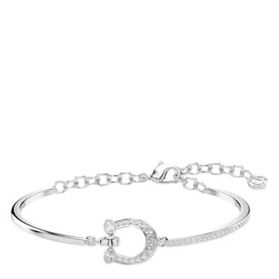 Swarovski Symbolica Horse Shoe Paved Bangle In Metallic