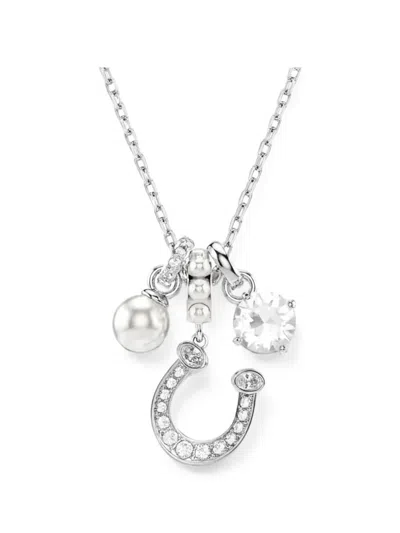 Swarovski Symbolica Crystal Pearl Pendant Necklace In Metallic