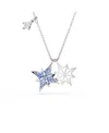 Swarovski Symbolica Rhodium Plated Pendant Necklace In Blue