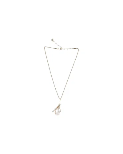 Swarovski Teardrop Necklace In Rose Crystal In Pink