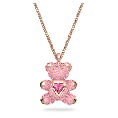 Swarovski Teddy Pendant In 粉紅色