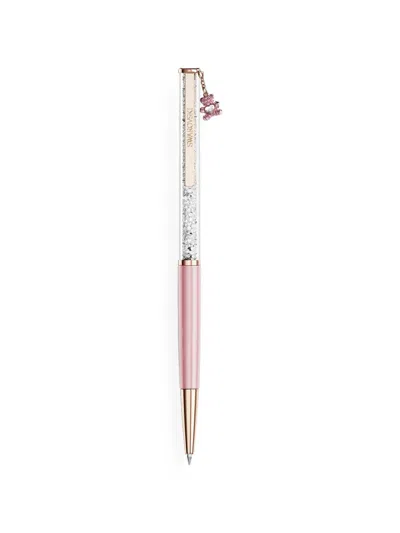 Swarovski Teddy Bear Crystal-embellished Ballpoint Pen In Pink