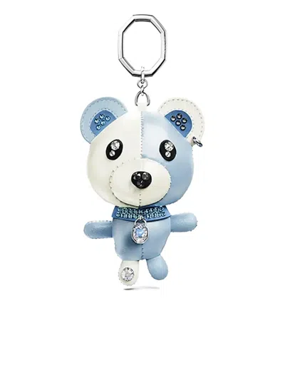 Swarovski Teddy Embellished Keyring In Blue