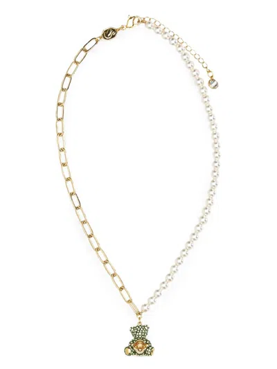 Swarovski Teddy Necklace In 金色
