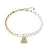 Swarovski Teddy Pendant Bear Gold Shiny Peridot Canary Yellow In Green