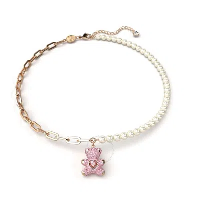 Swarovski Teddy Pendant Heart Bear Rose Gold Shiny Light Rose Fancy Pink