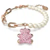 Swarovski Teddy Soft Bracelet Bear Rose Gold Shiny Light Rose Fancy Pink In Pink