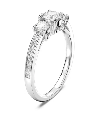 Swarovski Three-stone Pave-set Ring In Metallic