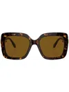 Swarovski Tortoiseshell-effect Rectangle-frame Sunglasses In Brown