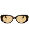 Swarovski Tortoiseshell-effect Round-frame Sunglasses In Brown