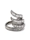 Swarovski Triple-band Crystal Ring In Metallic