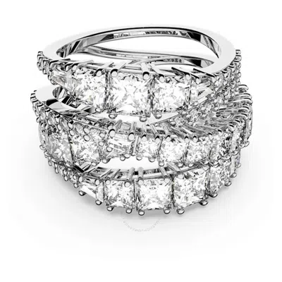 Swarovski Twist Cocktail Ring Full Pave Rhodium Shiny White