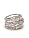 Swarovski Twist Wrap Crystal-embellished Ring In Silver