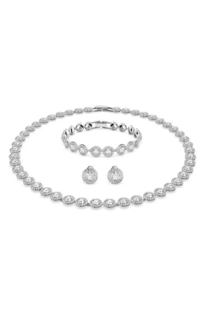Swarovski Una All Around Crystal Necklace, Bracelet & Stud Earrings Set