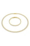 Swarovski Una Angelic Crystal Tennis Necklace & Bracelet Set